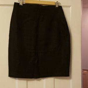 SPITALICK  BLACK LINEN PENCIL SKIRT